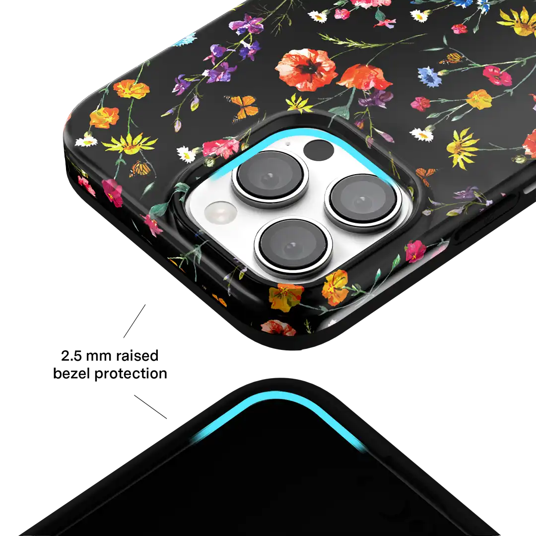 Black Wildflower iPhone Case