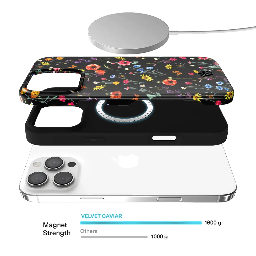 Black Wildflower iPhone Case