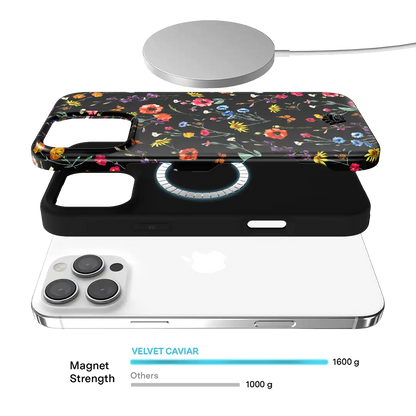 Black Wildflower iPhone Case