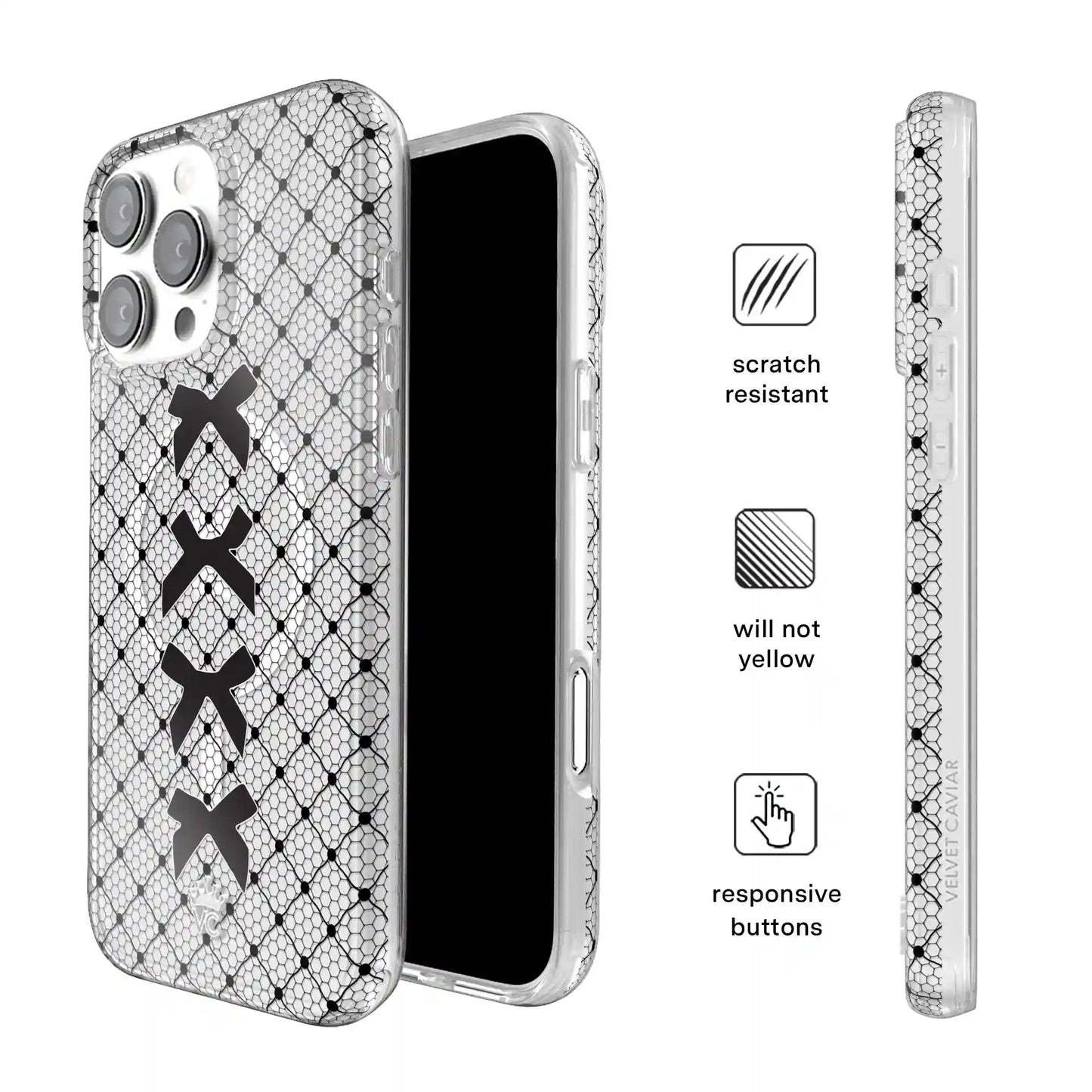 Lacy Black Bows iPhone Case