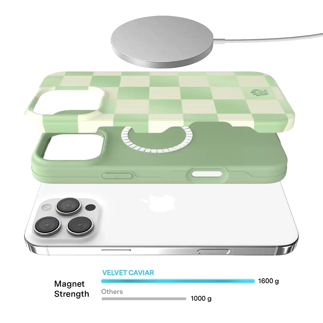 Pistachio Vibe Checkered iPhone Case
