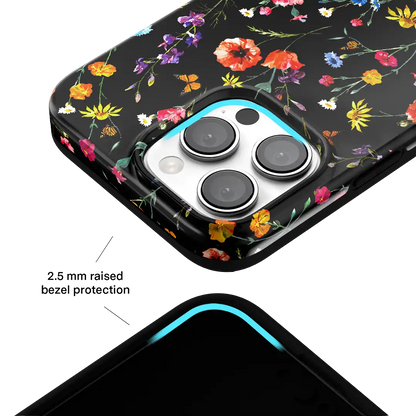Black Wildflower iPhone Case
