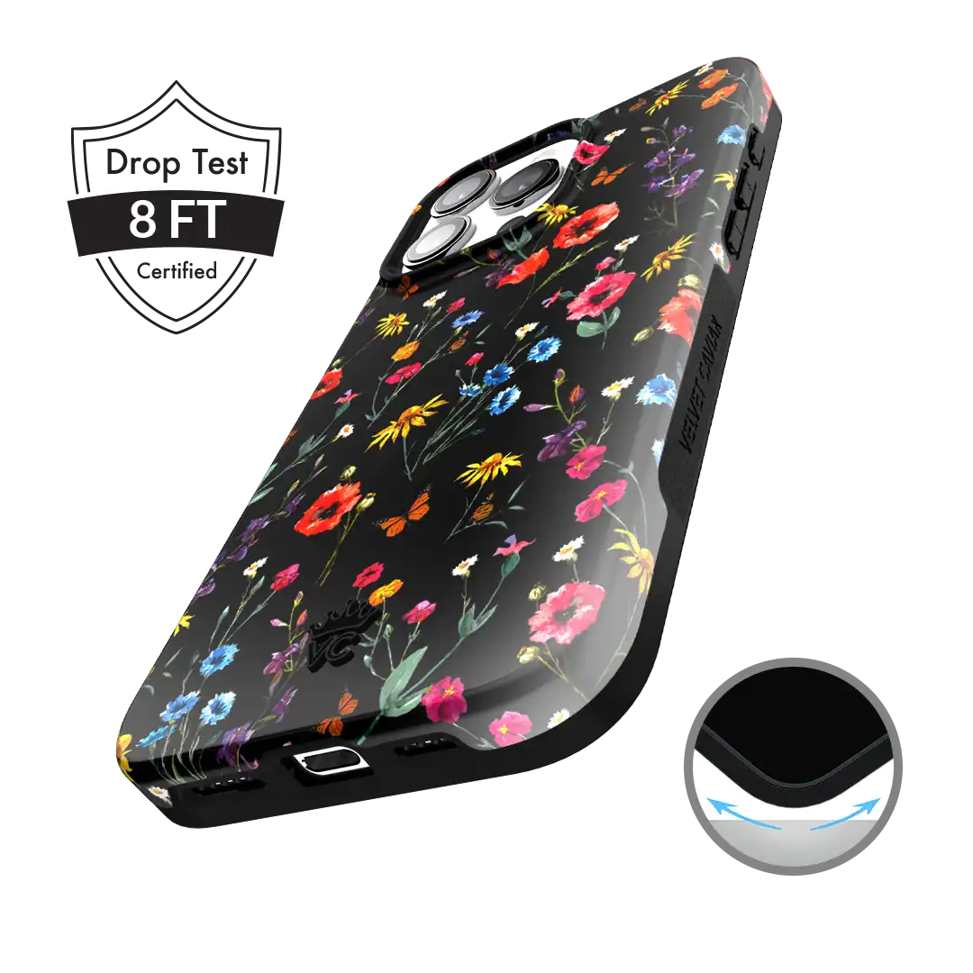 Black Wildflower iPhone Case