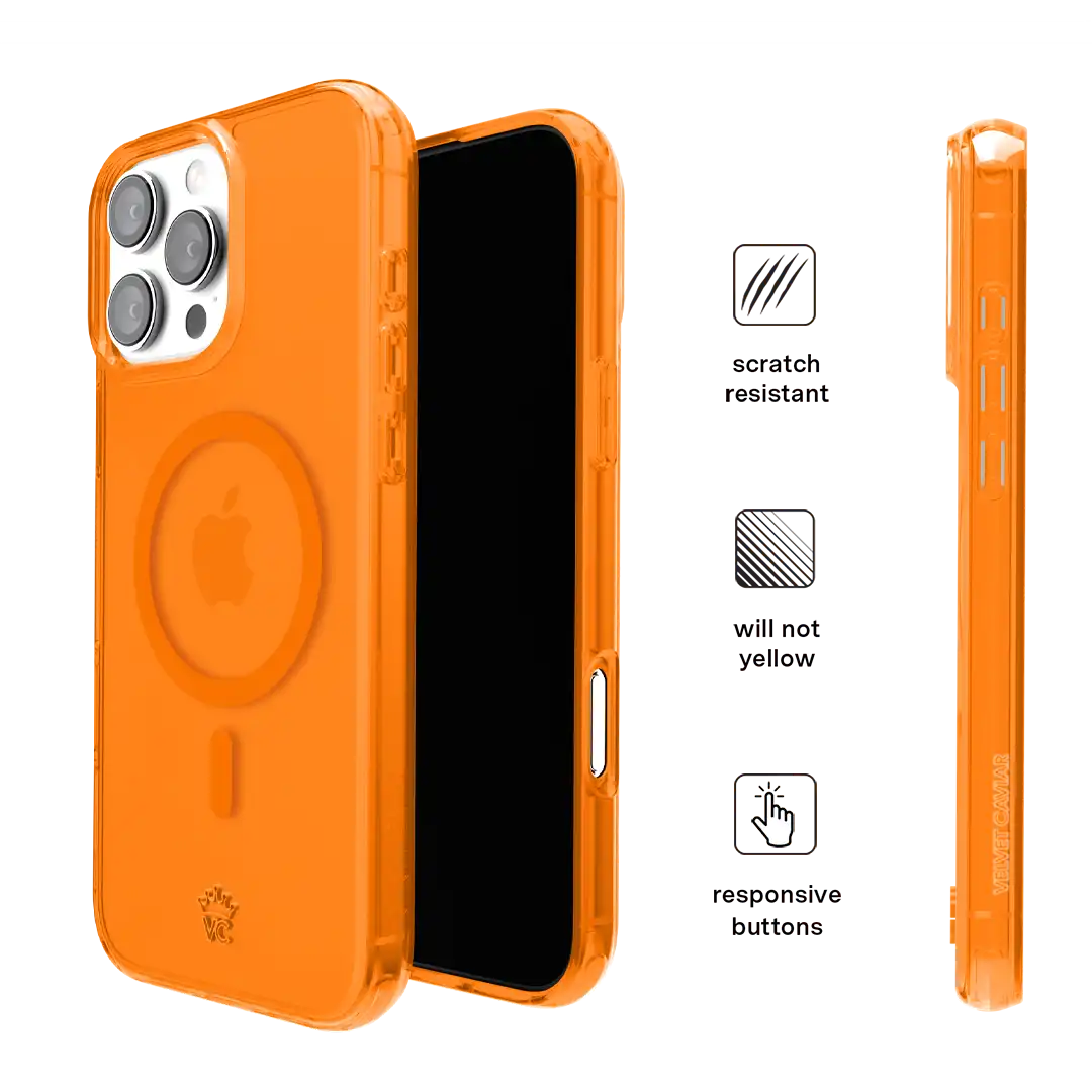 Neon Orange Clear iPhone Case