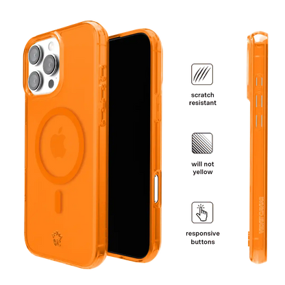 Neon Orange Clear iPhone Case