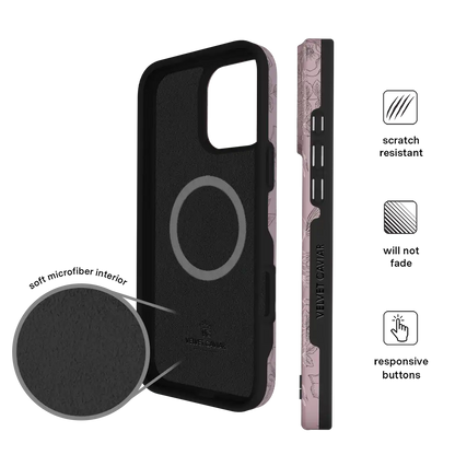 Dusty Rose Chrome Floral iPhone Case
