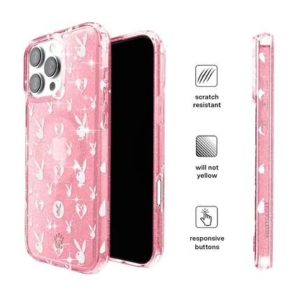Playboy Pink Bunny Glitter iPhone Case