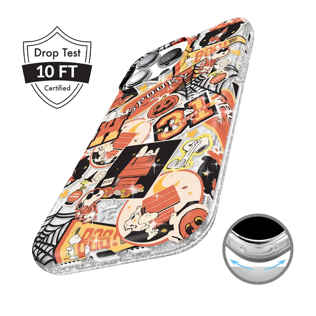 Snoopy Halloween Varsity Glitter iPhone Case