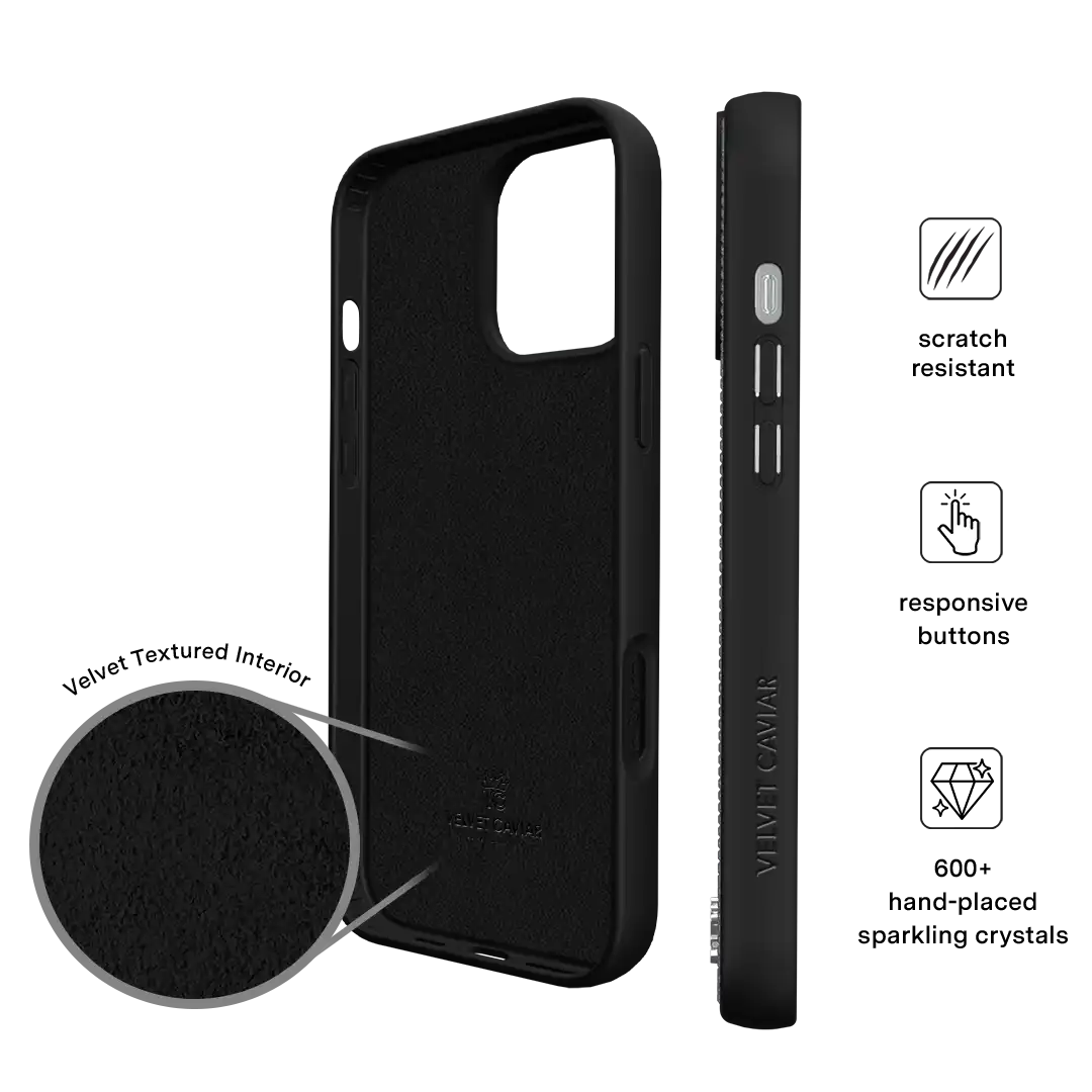 Black Caviar Crystals iPhone Case