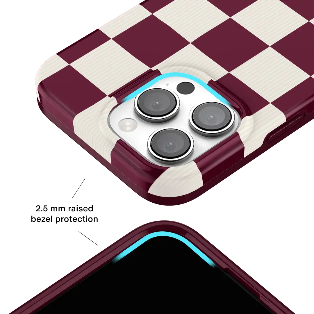 Burgundy Vibe Check iPhone Case