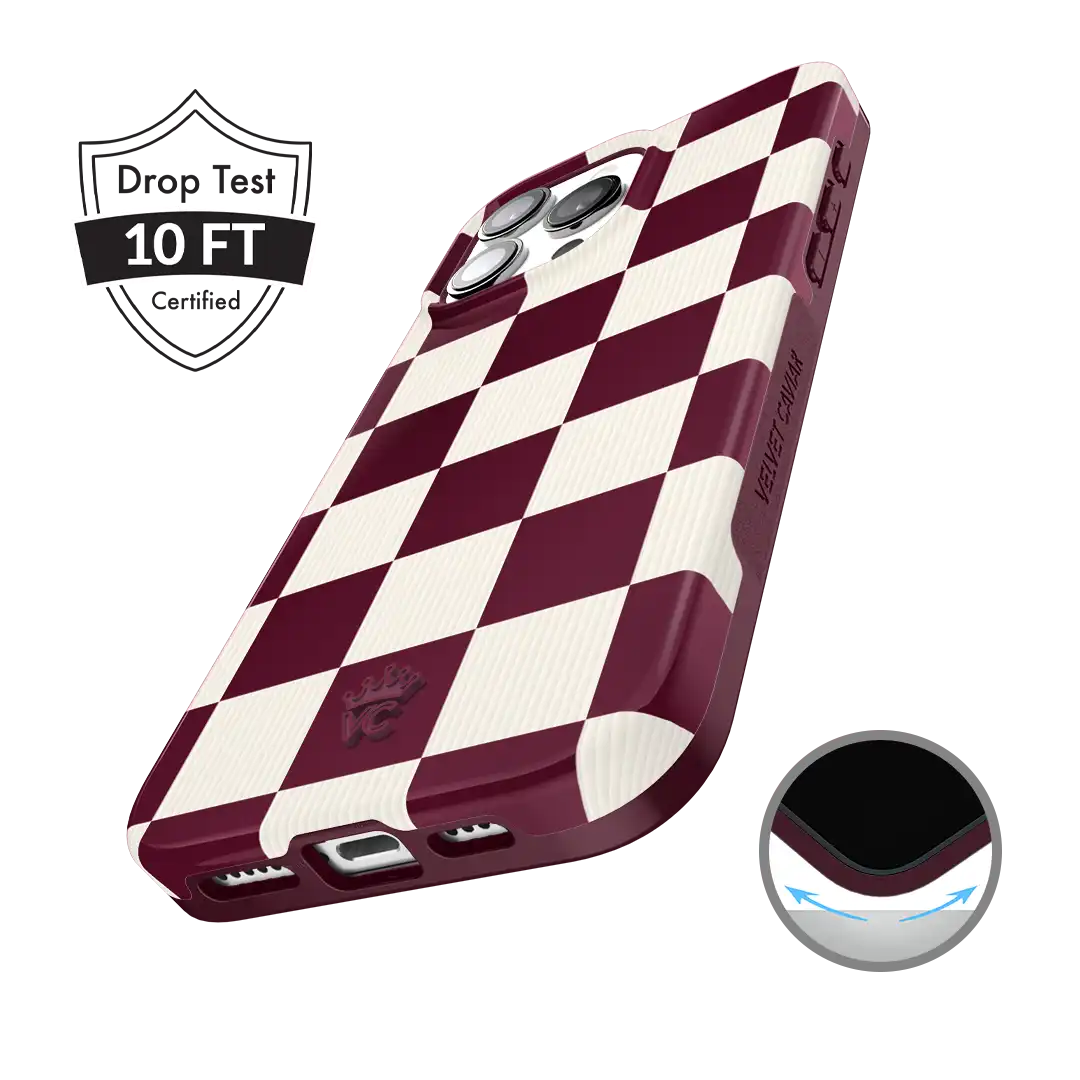 Burgundy Vibe Check iPhone Case