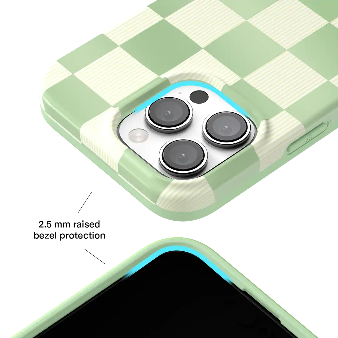 Pistachio Vibe Checkered iPhone Case