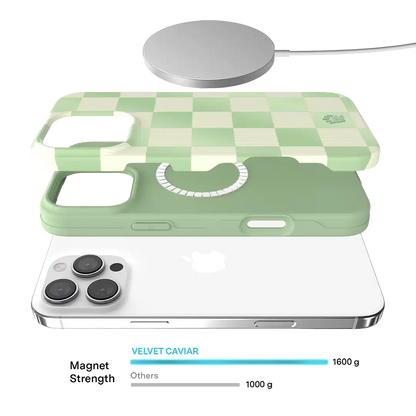 Pistachio Vibe Checkered iPhone Case