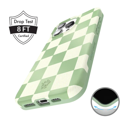 Pistachio Vibe Checkered iPhone Case