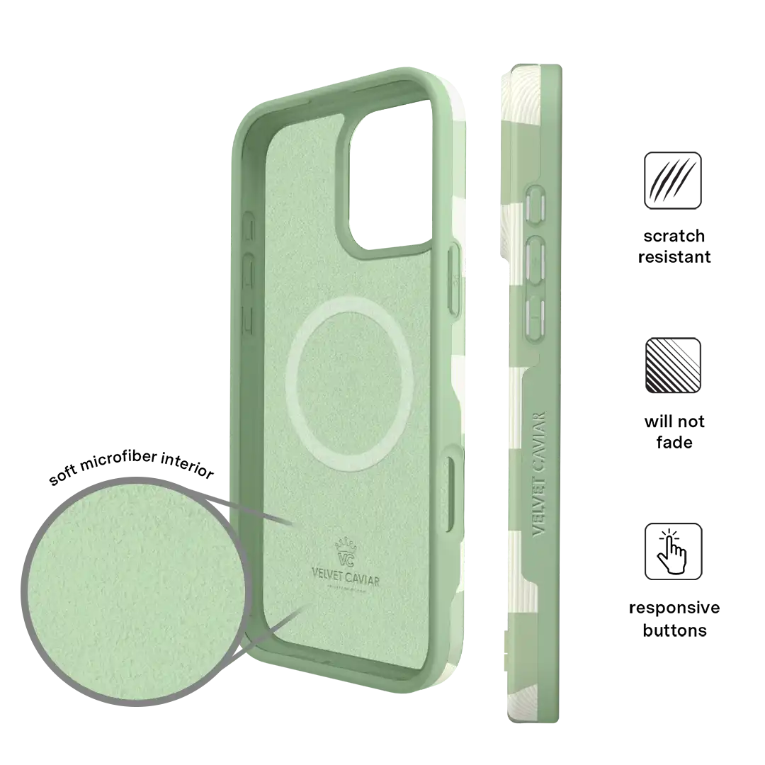 Pistachio Vibe Checkered iPhone Case