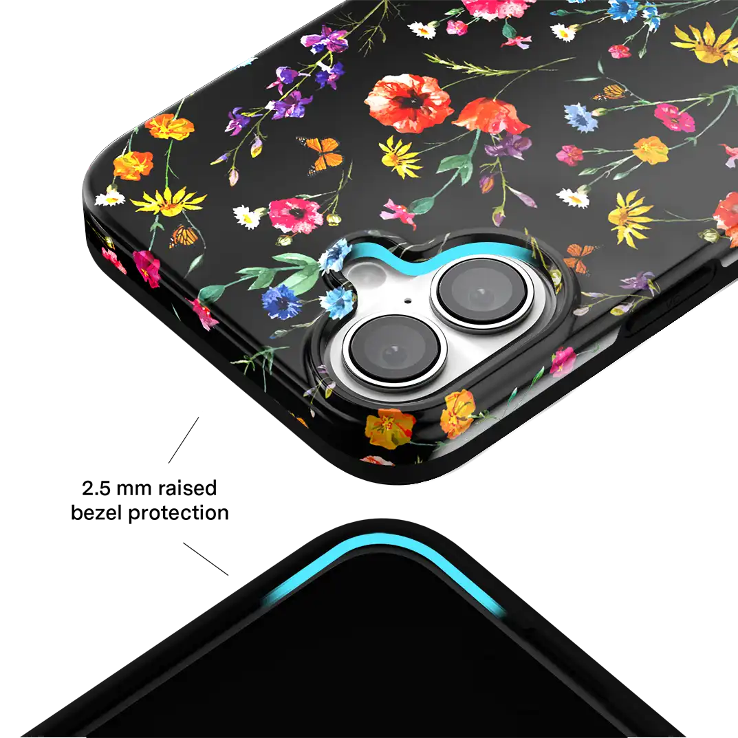 Black Wildflower iPhone Case