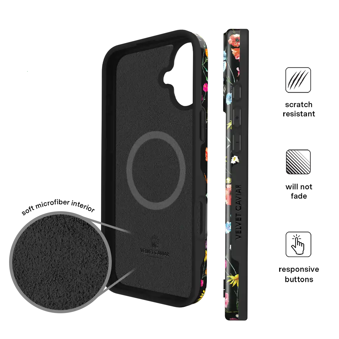 Black Wildflower iPhone Case