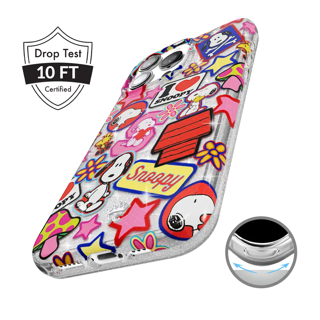 Snoopy Patchwork Glitter iPhone Case