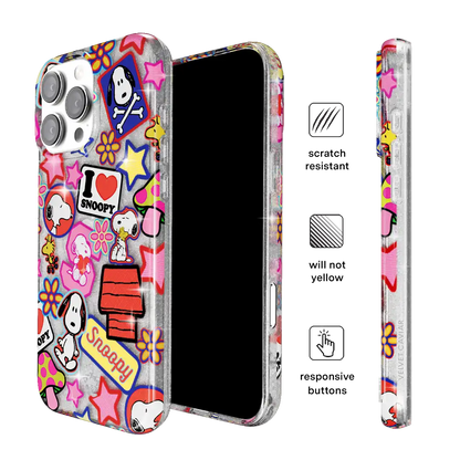Snoopy Patchwork Glitter iPhone Case