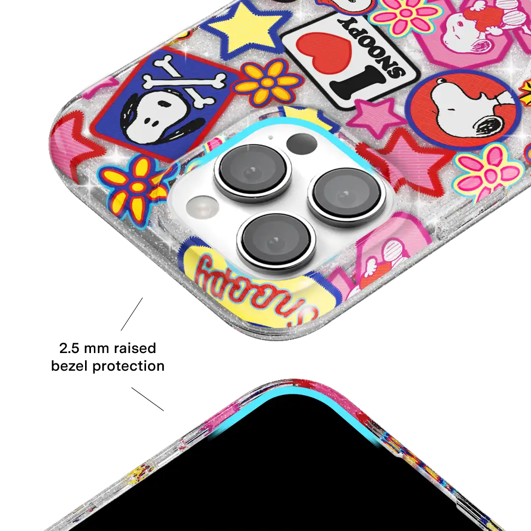 Snoopy Patchwork Glitter iPhone Case