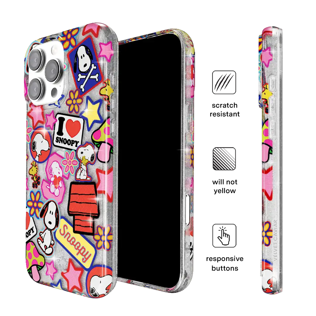 Snoopy Patchwork Glitter iPhone Case