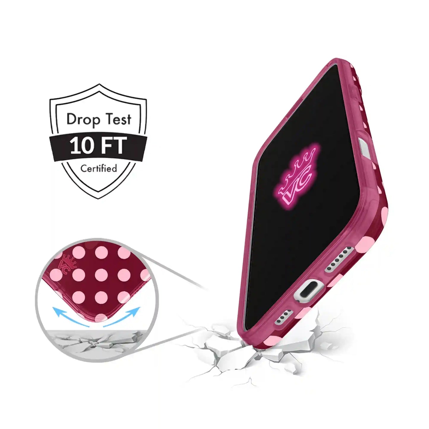 Raspberry Polka Dot iPhone Case