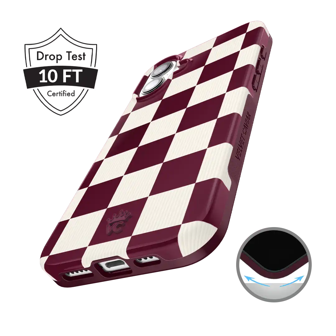 Burgundy Vibe Check iPhone Case