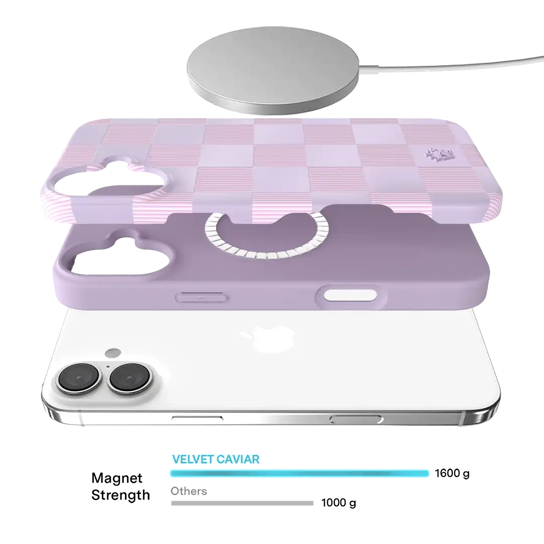 Lilac Vibe Checkered iPhone Case