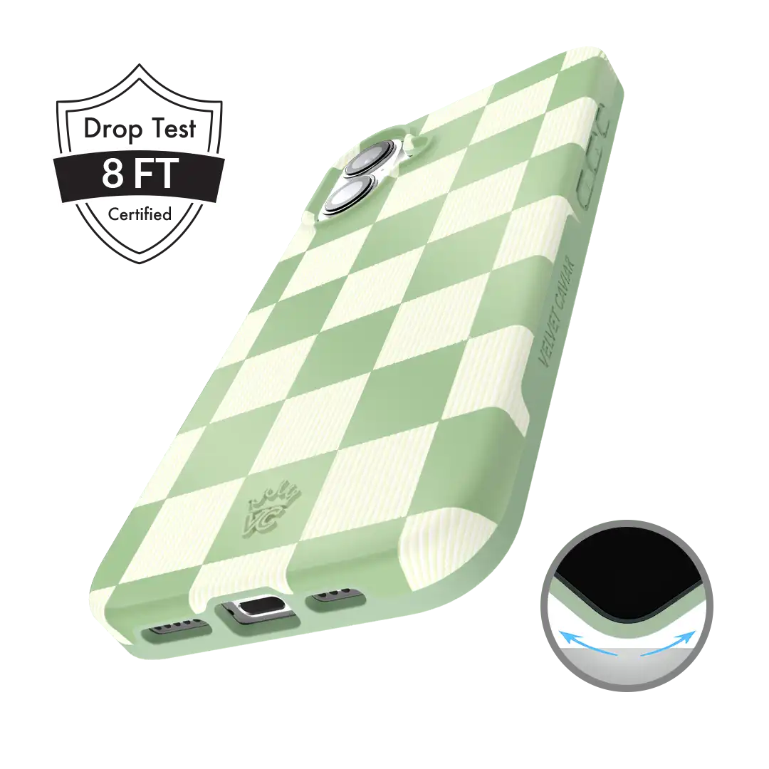 Pistachio Vibe Checkered iPhone Case