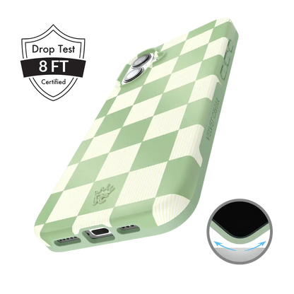 Pistachio Vibe Checkered iPhone Case