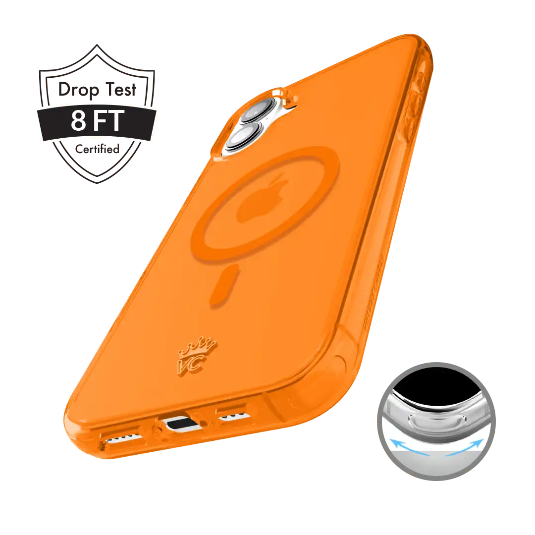 Neon Orange Clear iPhone Case