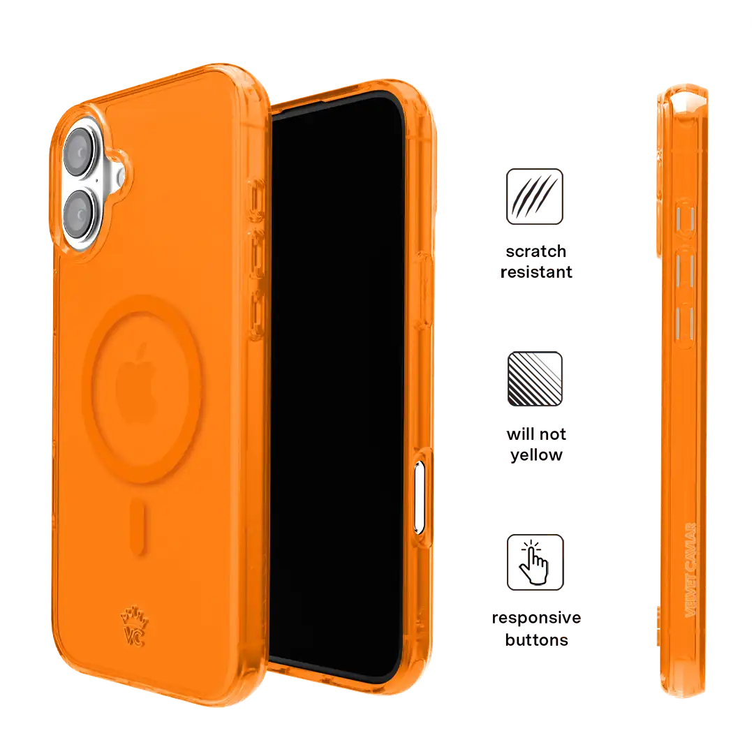 Neon Orange Clear iPhone Case