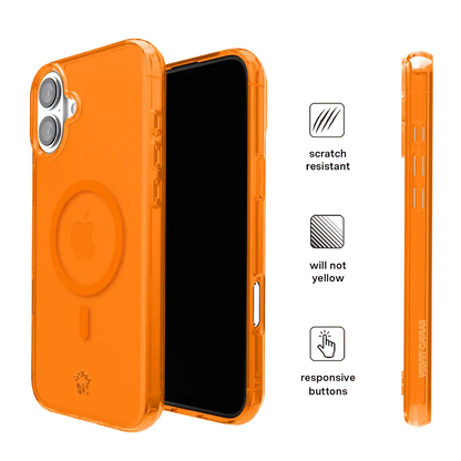 Neon Orange Clear iPhone Case