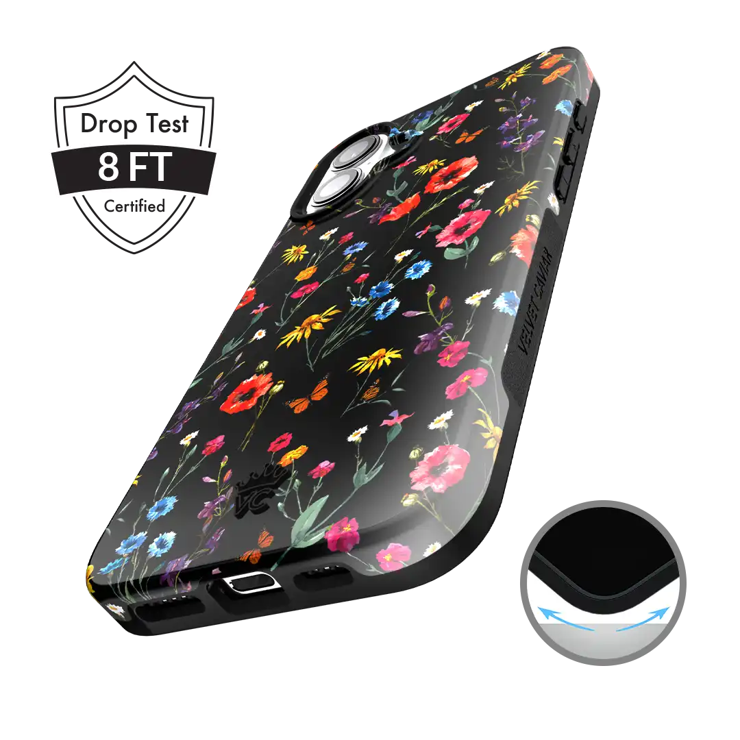 Black Wildflower iPhone Case