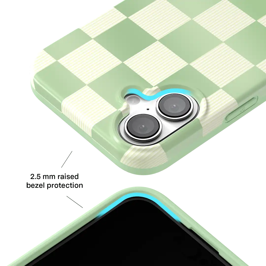 Pistachio Vibe Checkered iPhone Case