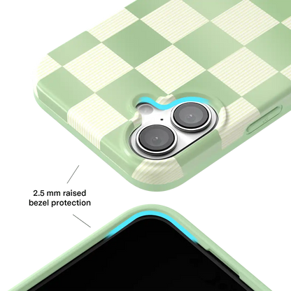 Pistachio Vibe Checkered iPhone Case