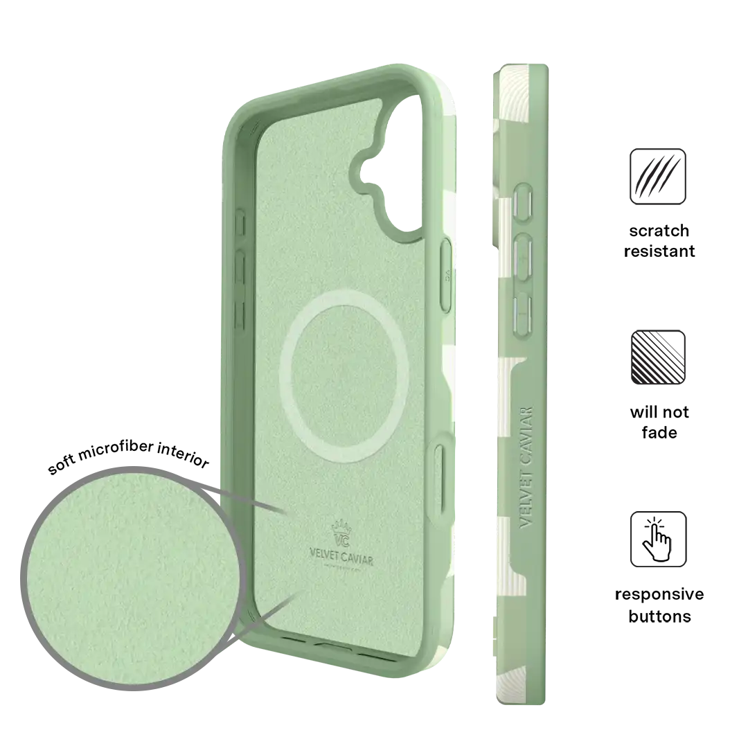 Pistachio Vibe Checkered iPhone Case