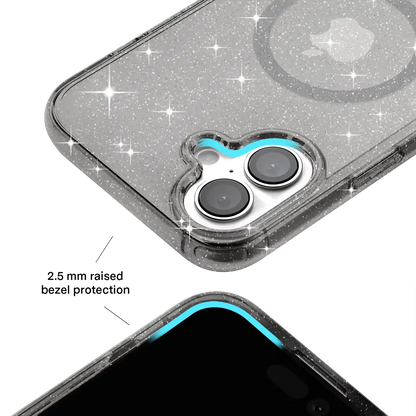 Grey Stardust Glitter iPhone Case