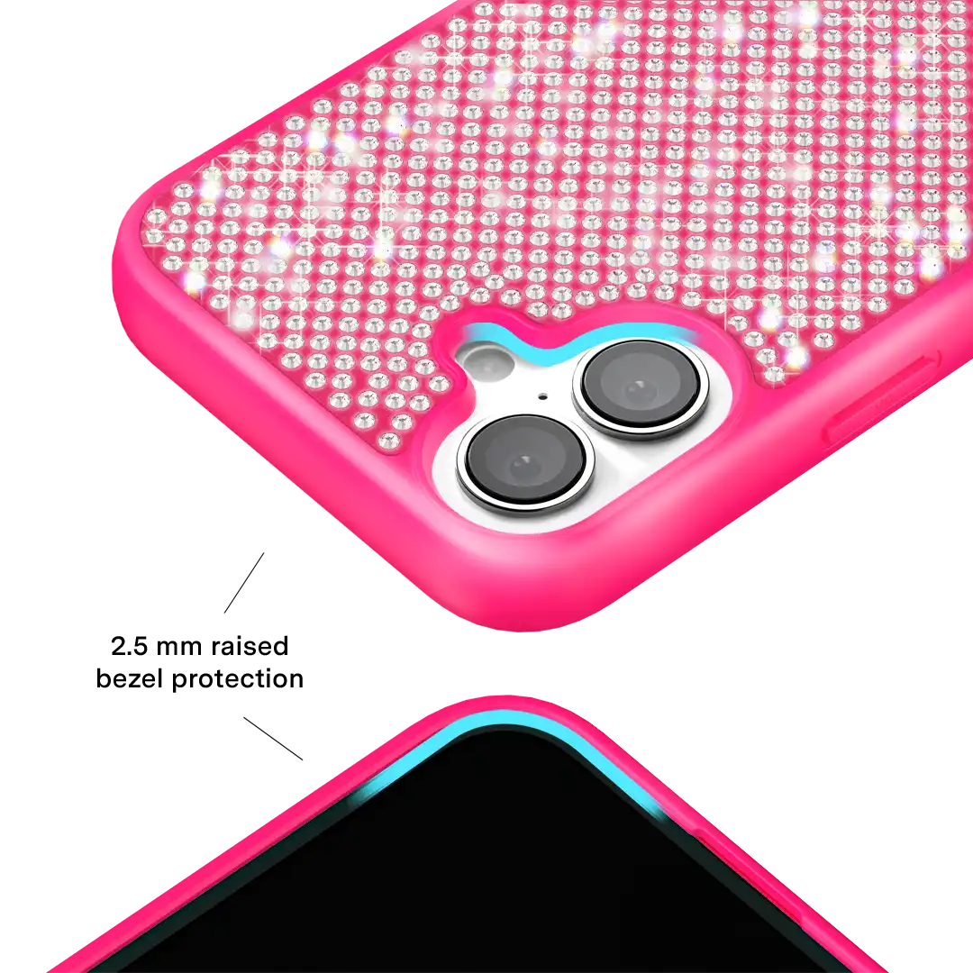 Hot Pink Caviar Crystals iPhone Case