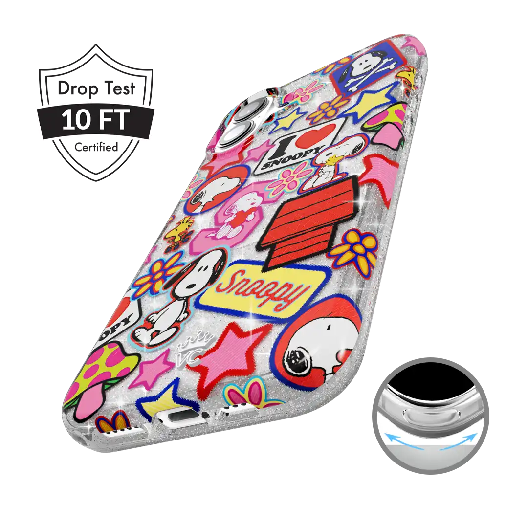 Snoopy Patchwork Glitter iPhone Case