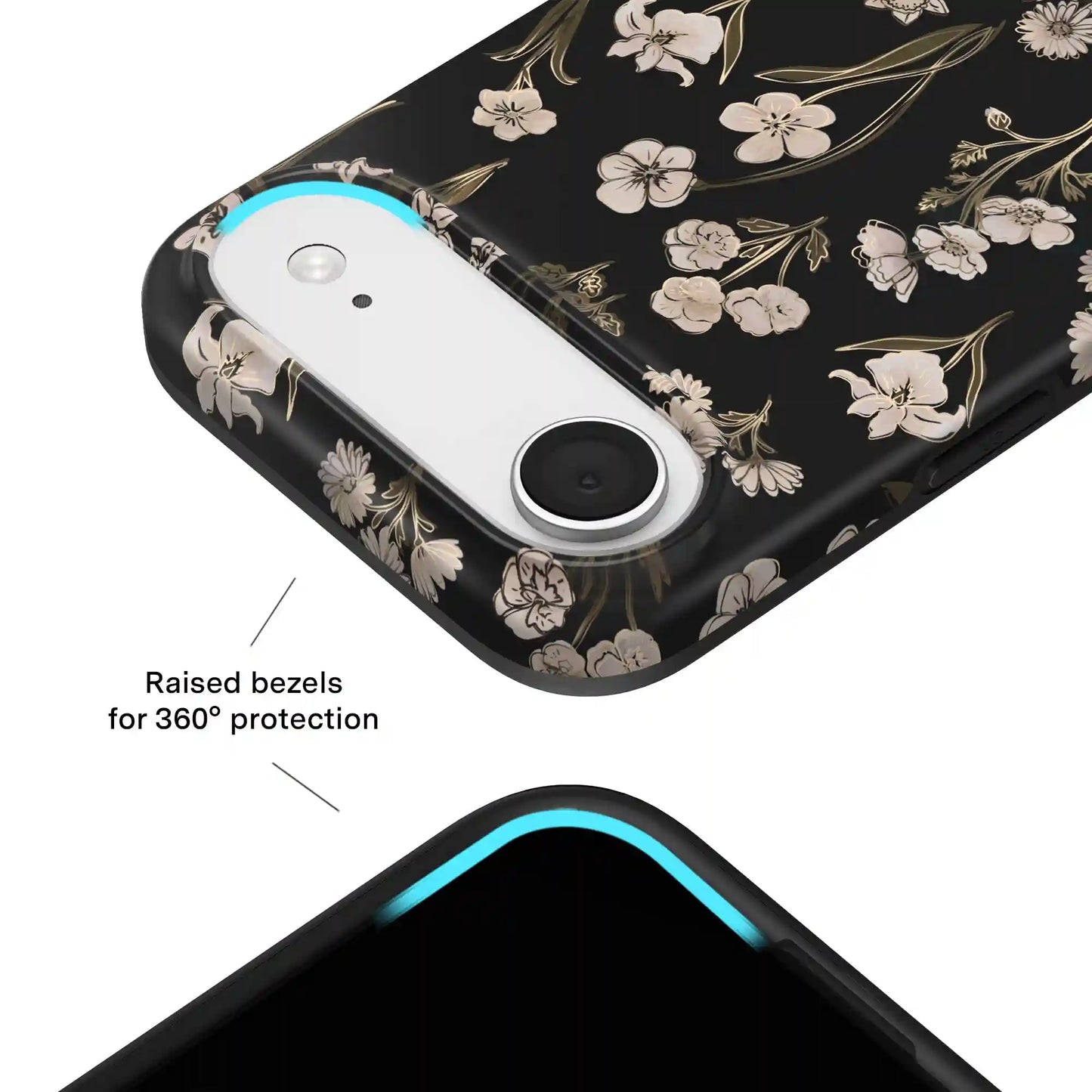 Nightbloom Gold Chrome Floral iPhone Case