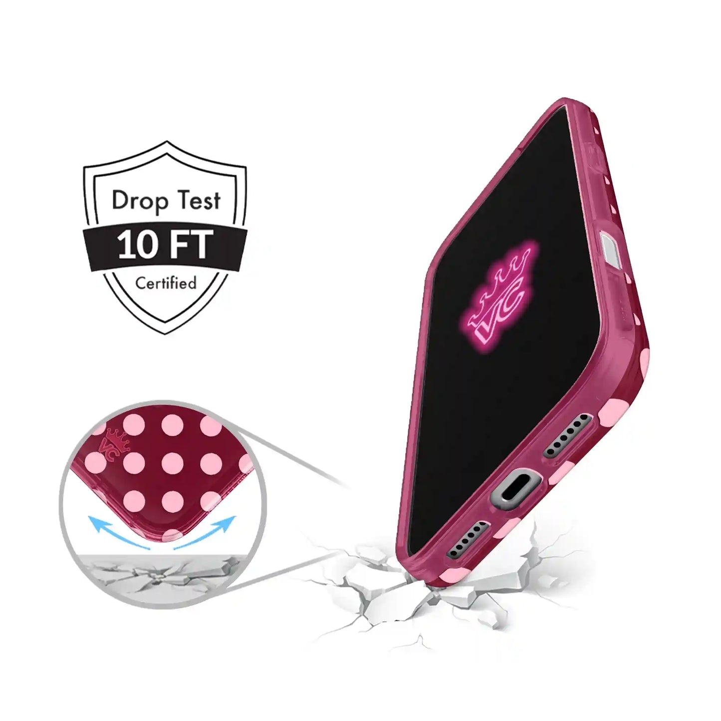 Raspberry Polka Dot iPhone Case
