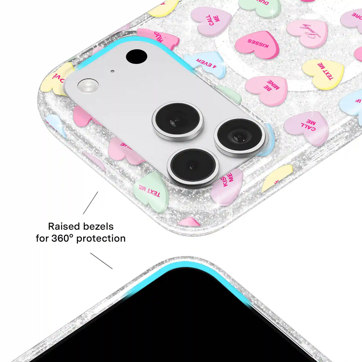 Sweet Hearts Glitter iPhone Case