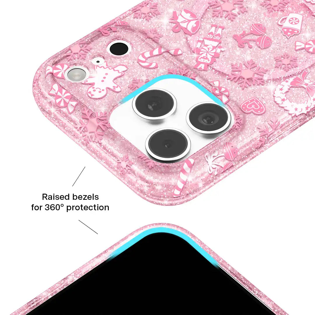 Pink Christmas Glitter iPhone Case