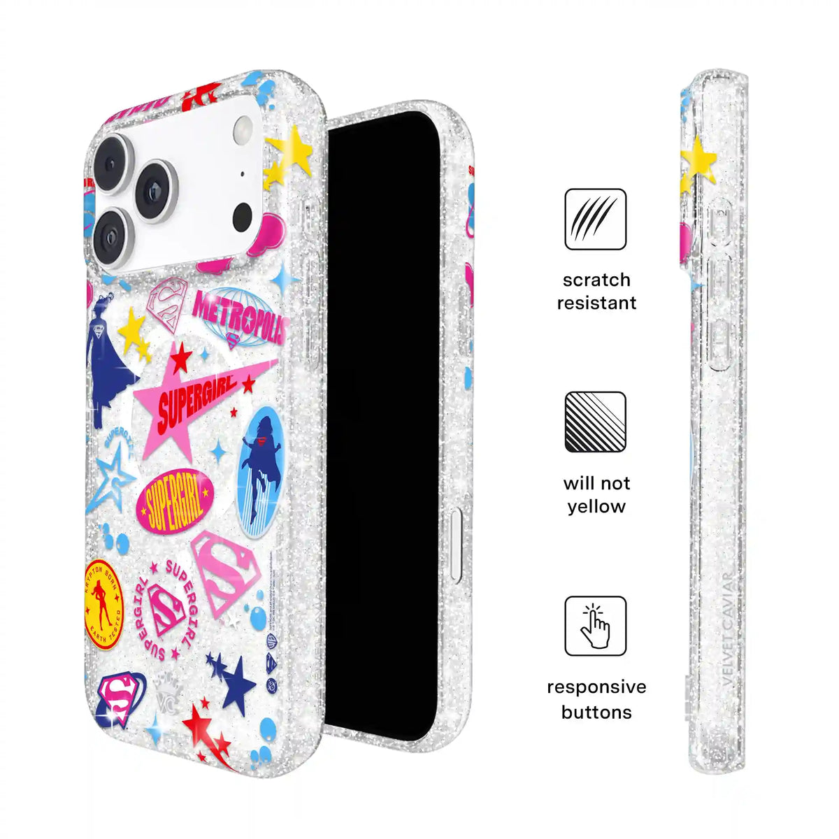 Supergirl Krypto Glitter iPhone Case