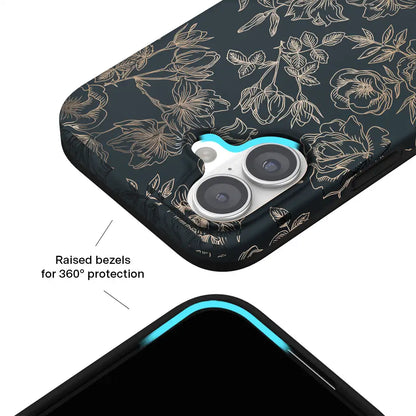 Floral Rose Gold Chrome iPhone Case
