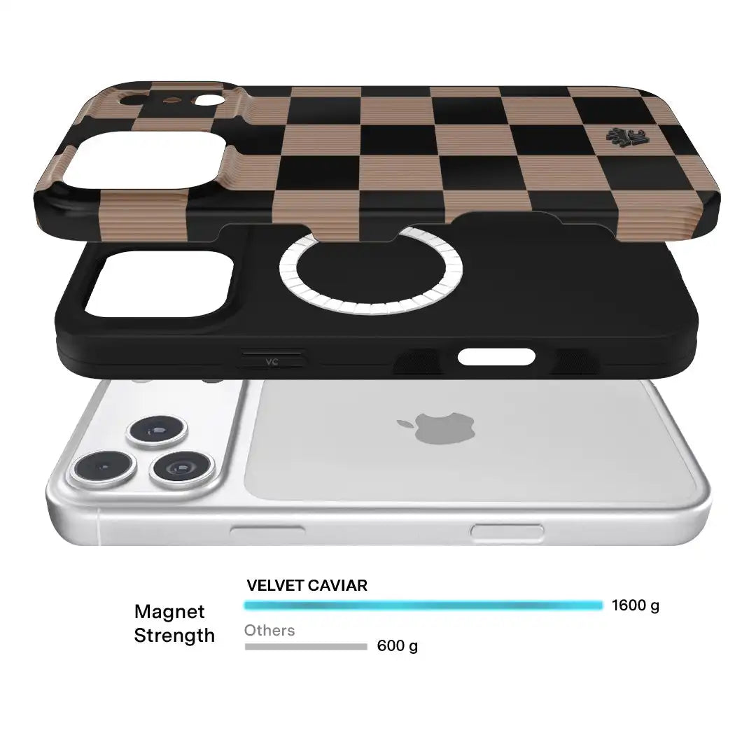 Mocha Vibe Checkered iPhone Case