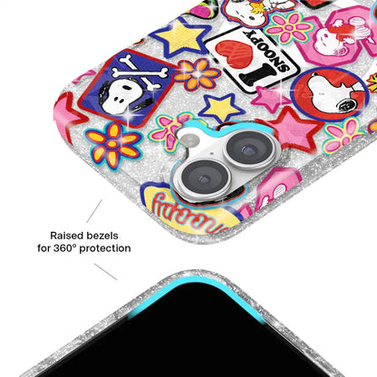Snoopy Patchwork Glitter iPhone Case