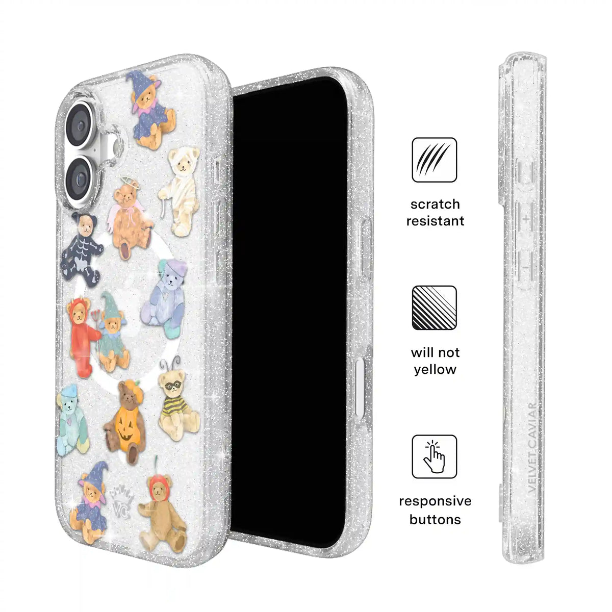 Teddy Scare Glitter iPhone Case