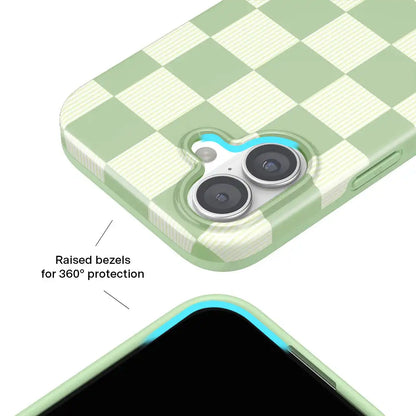 Pistachio Vibe Checkered iPhone Case
